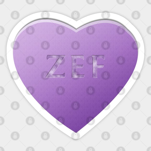 Zef Candy Heart - Lilac Sticker by LozMac